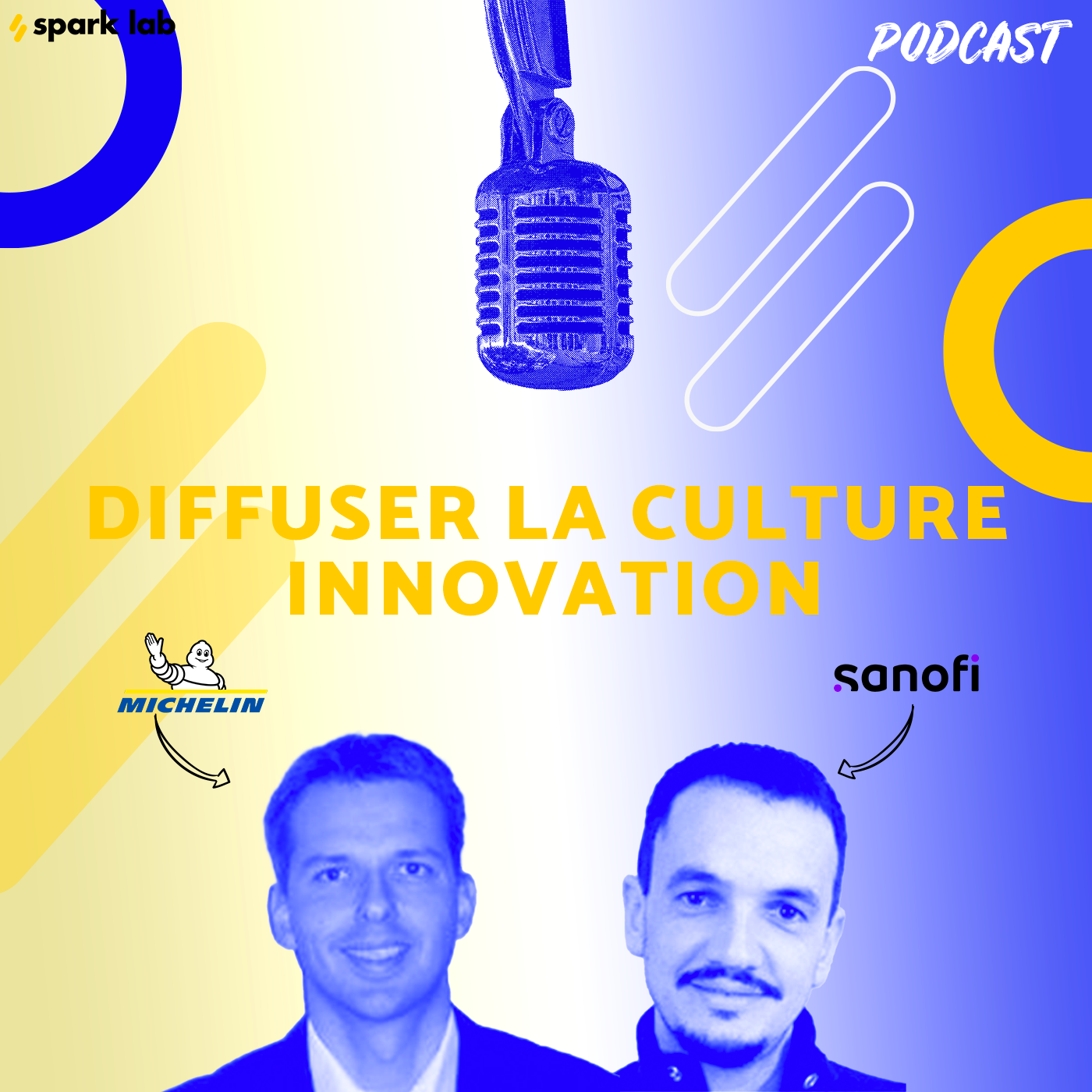 Diffuser la culture innovation avec le témoignage de Christophe PEYSSON de Michelin et Sylvain GRIVEL de Sanofi grâce au podcast
